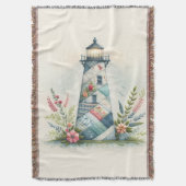 Couverture Patchwork Lighthouse Coastal Floral Scene (devant Vertical)