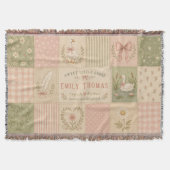 Couverture Patchwork Silhouette Bébé Fille Oie Rigolote Perso (Devant)