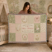 Couverture Patchwork Silhouette Bébé Fille Oie Rigolote Perso