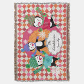 Couverture Patinage de Jacquard brillant Pingouins de vacance (devant Vertical)