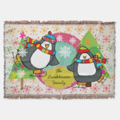 Couverture Patinage Penguins et flocons de neige Jeu de vacan (Devant)