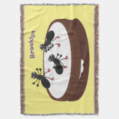Couverture Patinage sur glace de fourmis joyeuses sur dessin (devant Vertical)
