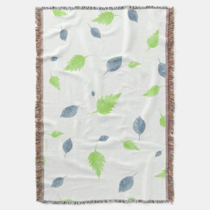 Couverture Pattern Blue & Green Leaves