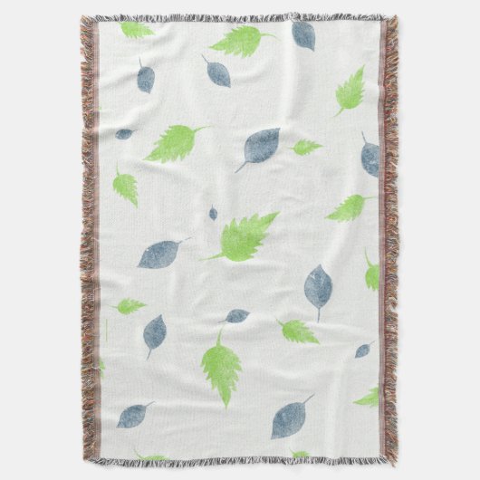Couverture Pattern Blue & Green Leaves (devant Vertical)