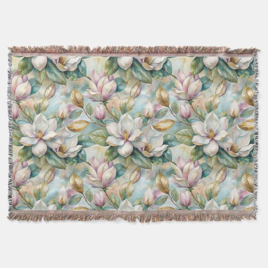 Couverture Pattern Elegant Magnolia Flowers (Devant)