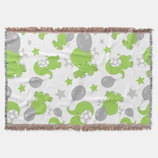 Couverture Pattern of Green Elephants, Cute Elephants, stars (Devant)