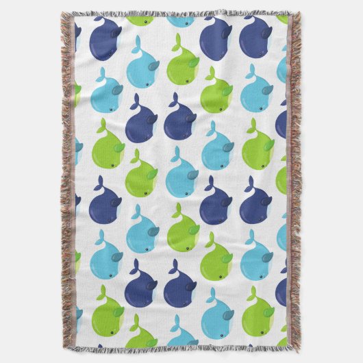 Couverture Pattern of Whales, Cute Whales, Sea Animals (devant Vertical)