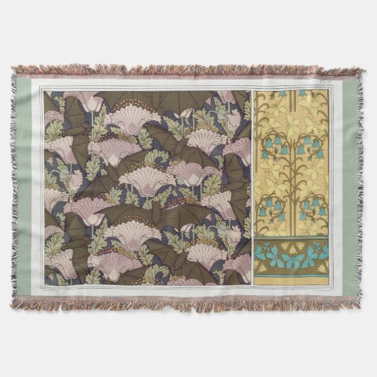 Couverture Pavot de chauves-souris Art nouveau fleurie textil (Devant)