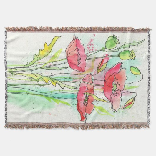 Couverture Pavots peints d'aquarelle (Devant)