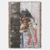 Couverture Pays Joyeux Chevaux de Noël traîneau Neige rustiqu (devant Vertical)