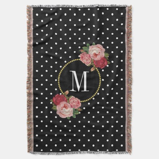 Couverture Pays Noir Vintage Floral Pois Monogramme (devant Vertical)