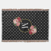 Couverture Pays Noir Vintage Floral Pois Monogramme (Devant)