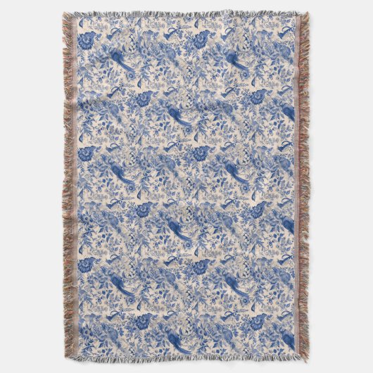 Couverture Pays Rustique Français Bleu Toile de Jouy (devant Vertical)