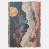 Couverture Paysage céleste boho désert Indigo cuivre (devant Vertical)