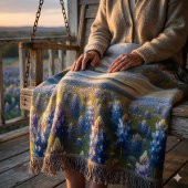 Couverture Paysage de prairie de bleuets du Texas