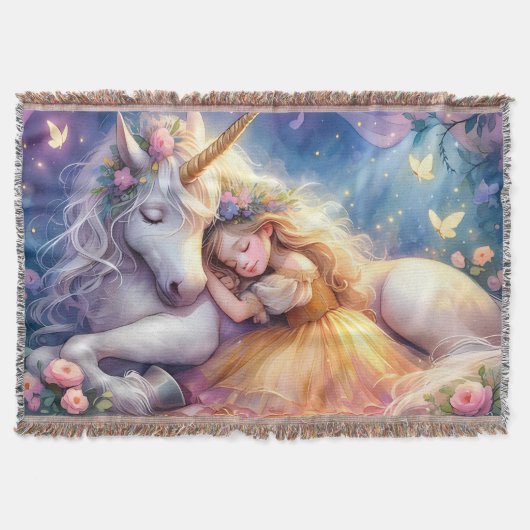 Couverture Paysage de rêve de licorne de fille endormie (Devant)