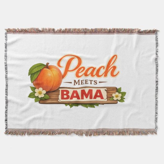 Couverture Peach Meets Bama Plaid Throw Blanket | Southern Lo (Devant)