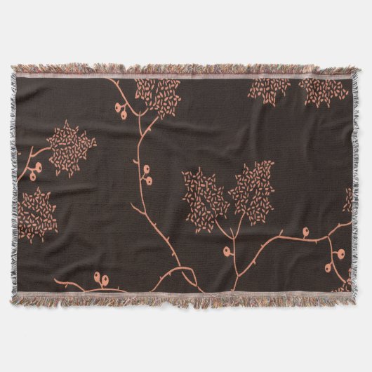 Couverture Peach Plaid de jet botanique (Devant)