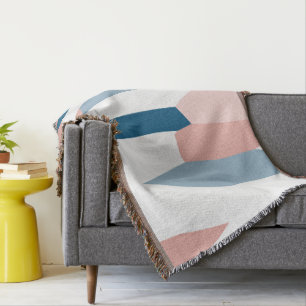 Couverture Peachy rose bleu et blanc Abstrait