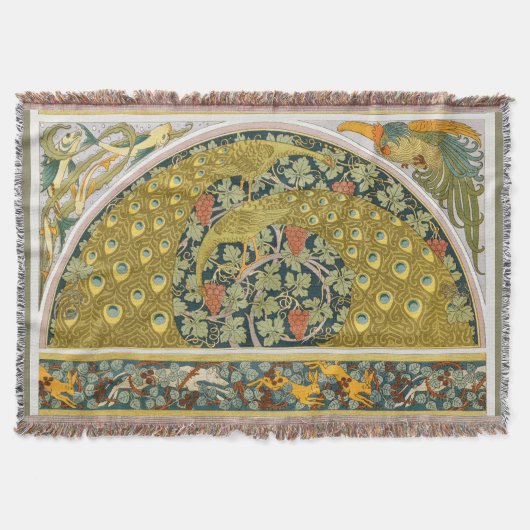 Couverture Peacock Art Nouveau Style rond design complexe (Devant)