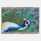 Couverture Peacock blanc bleu et vert Piebald (Devant)