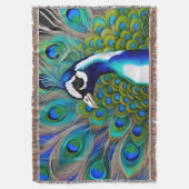 Couverture Peacock blanc bleu et vert Piebald (devant Vertical)