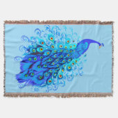 Couverture Peacock en Turquoise, Bleu de Cobalt et Aqua (Devant)