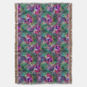 Couverture Peacock et fleurs motif fleuri élégant (devant Vertical)