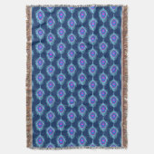 Couverture Peacock Feathers, Navy et Pastel Blue (devant Vertical)