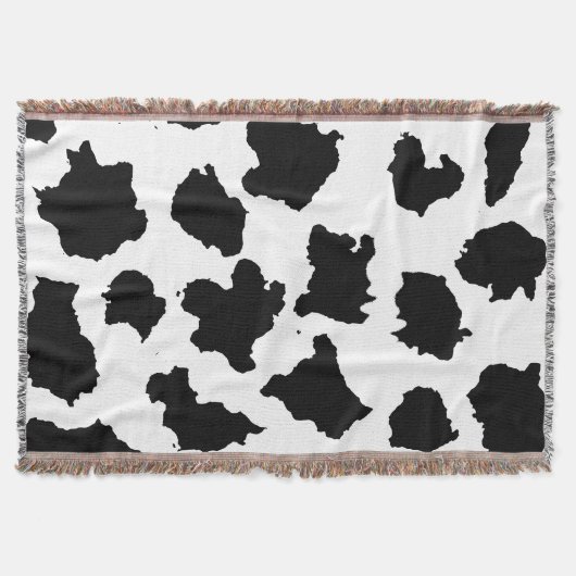 Couverture Peau de vache Motif noir et blanc (Devant)