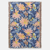 Couverture Pêcher bleu folk floral (devant Vertical)