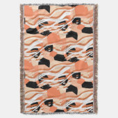 Couverture Pêcher noir blanc Motif Abstrait. (devant Vertical)