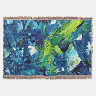 Couverture Peinture acrylique abstraite en bleu