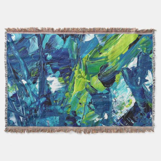 Couverture Peinture acrylique abstraite en bleu (Devant)