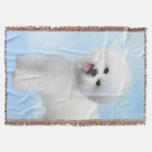 Couverture Peinture Bichon Frise - Cute Original Chien Art (Devant)