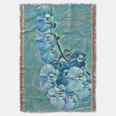 Couverture Peinture bleu violet de fleurs d'orchidées mignonn (devant Vertical)