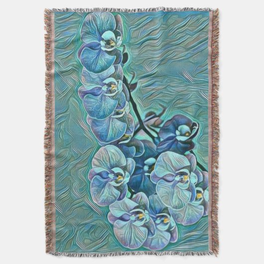 Couverture Peinture bleu violet de fleurs d'orchidées mignonn (devant Vertical)