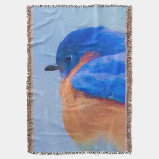 Couverture Peinture Bluebird - Art original pour oiseaux (devant Vertical)