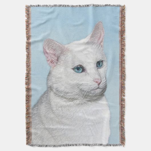 Couverture Peinture de chat blanc - Cute Original Cat Art (devant Vertical)