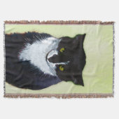 Couverture Peinture de chat Tuxedo - Cute Original Cat Art (Devant)