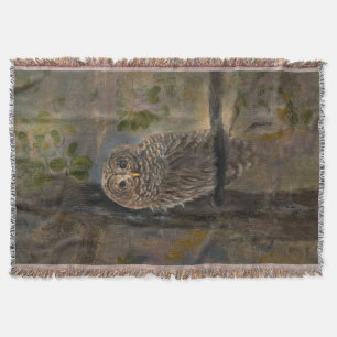 Couverture Peinture de Chouette Rayée 35,5 x 71 cm