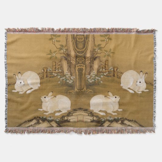 Couverture Peinture de deux lapins blancs d'art chinois vinta (Devant)
