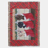 Couverture Peinture de Noël de chiots de labrador retriever (devant Vertical)