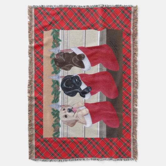 Couverture Peinture de Noël de chiots de labrador retriever (devant Vertical)