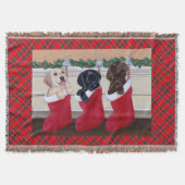 Couverture Peinture de Noël de chiots de labrador retriever (Devant)