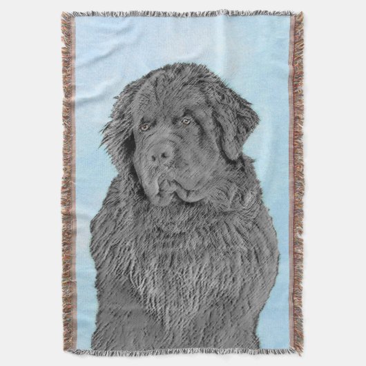 Couverture Peinture de Terre-Neuve - Cute Original Chien Art (devant Vertical)