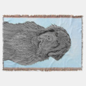 Couverture Peinture de Terre-Neuve - Cute Original Chien Art (Devant)