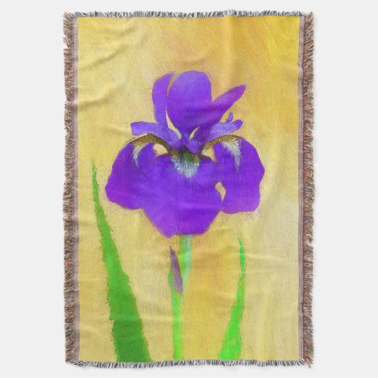 Couverture Peinture Iris à pois pourpre - Chien original mign (devant Vertical)