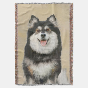 Couverture Peinture Lapphund Finlandaise - Joli art original 