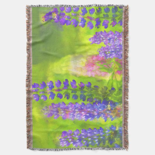 Couverture Peinture Lupine - Art Fleur Original (devant Vertical)